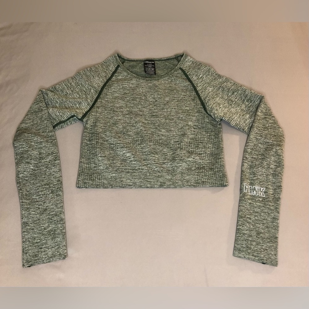 Victoria’s Secret Pink Active Green Crop Top Size Medium